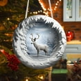 thumbnail image 5 of LanSuare Christmas Milu Deer Hanging Ornaments, Acrylic Round Reindeer Sign with Winter Scene Pendant, Suitable for Porch, Wall, Indoor Home Decor, Front Entry, Christmas Tree Decor, 5 of 6
