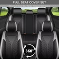 thumbnail image 5 of JIAMAOXIN Car Seat Covers Full Coverage with Waterproof Leather, Airbag Compatible Automotive Vehicle Cushion Cover Universal fit for Most Cars, SUVs and Pick-up Trucks (5 Seats,Black&Gray), 5 of 5