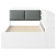 thumbnail image 6 of Twin Wood Bed With Shelves, Trundle & Headboard Storage Box - White Platform Trundle, Space Upholstered, 6 of 7