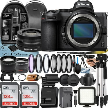 Nikon Z5 Mirrorless Camera with NIKKOR Z DX 16-50mm VR Lens   2 Pack 128GB SanDisk Card   Case   Tripod   ZeeTech Accessory Bundle