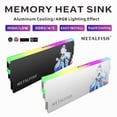 thumbnail image 2 of DRAM Heatsink 5V-3PIN ARGB DDR3 DDR4 DDR5 Aluminum Memory Module Cooling Vest With Thermal Pad for Desktop Computer PC White 4 PCS, 2 of 6