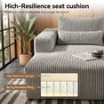 thumbnail image 4 of SEENYOO 75" Chaise Lounge Chair Indoor, Gray Corduroy Cloud Sofa Bed, Oversized Boneless Sleeper Chair for Living Room, No Assembly, 4 of 6
