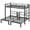 Black, variant on UBesGoo Metal Triple Bunk Bed Frame, Twin Over Twin Over Twin XL Design, 3 In 1 Bunk Bed Separates Into 3 Individual Twin Beds, Pink