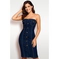 thumbnail image 1 of Vestido sexy largo strapless de Mezclilla obscuro grande, 1 of 2