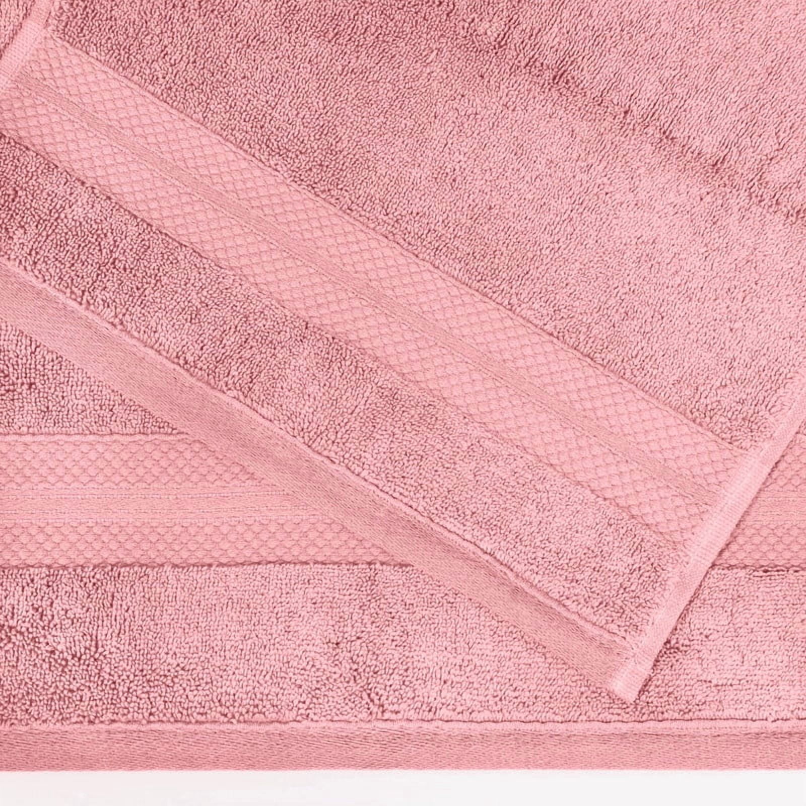 Superior Aria Turkish Cotton 6-Piece Hand Towel Set, Ultra Soft Heavyweight Towels, Coral pink