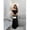 Black-S, variant on Off Shoulder Ruched Waist Maxi Dress In Black For Evening Party