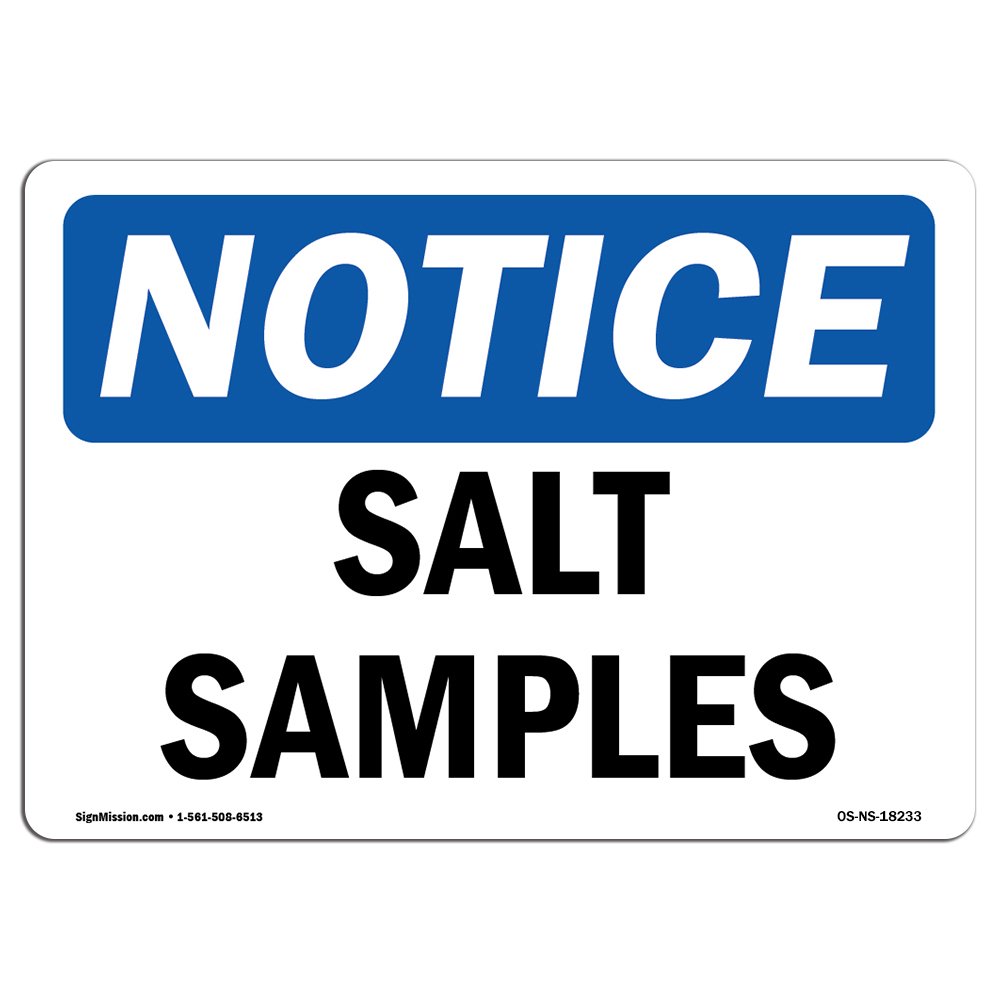 OSHA Notice Sign Salt Samples Plastic Sign Protect Your Business