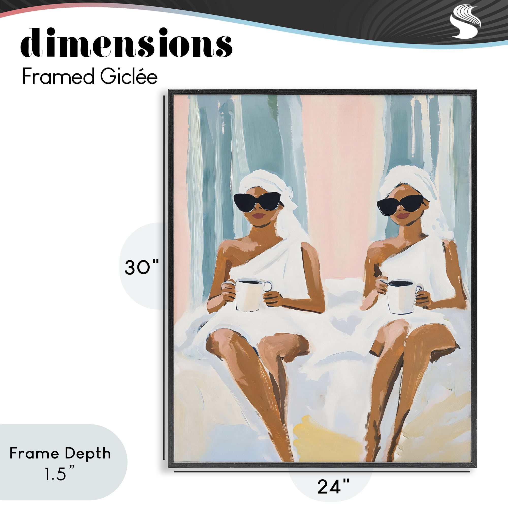 Stupell Industries Girls Spa Day with Coffee Black Framed Giclee Art, design by The Prints Vibe