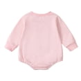 thumbnail image 2 of Newborn Baby Girl Fall Clothes Long Sleeve Crewneck Sweatshirt Romper Printing Onesie Oversized Sweater, 2 of 8