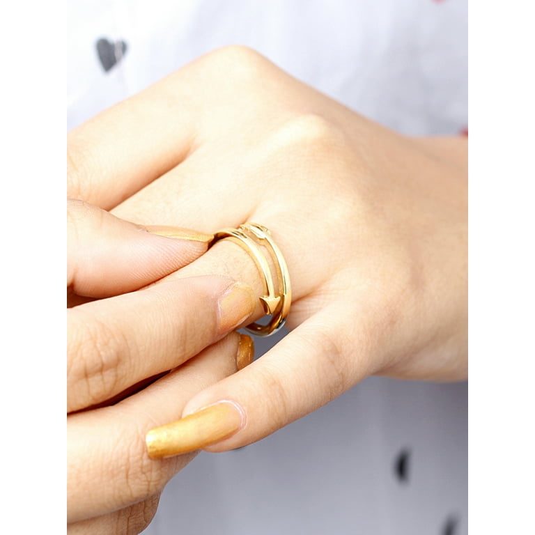 JewelersClub 14K Gold over Silver Arrow Friendship Ring for Women