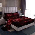 thumbnail image 1 of Erosebridal Red Motorcycle Bed Sheets Set Twin Size, Futuristic Geometry Bed Sheets Twin, Teens 3 Pieces, 1 of 7