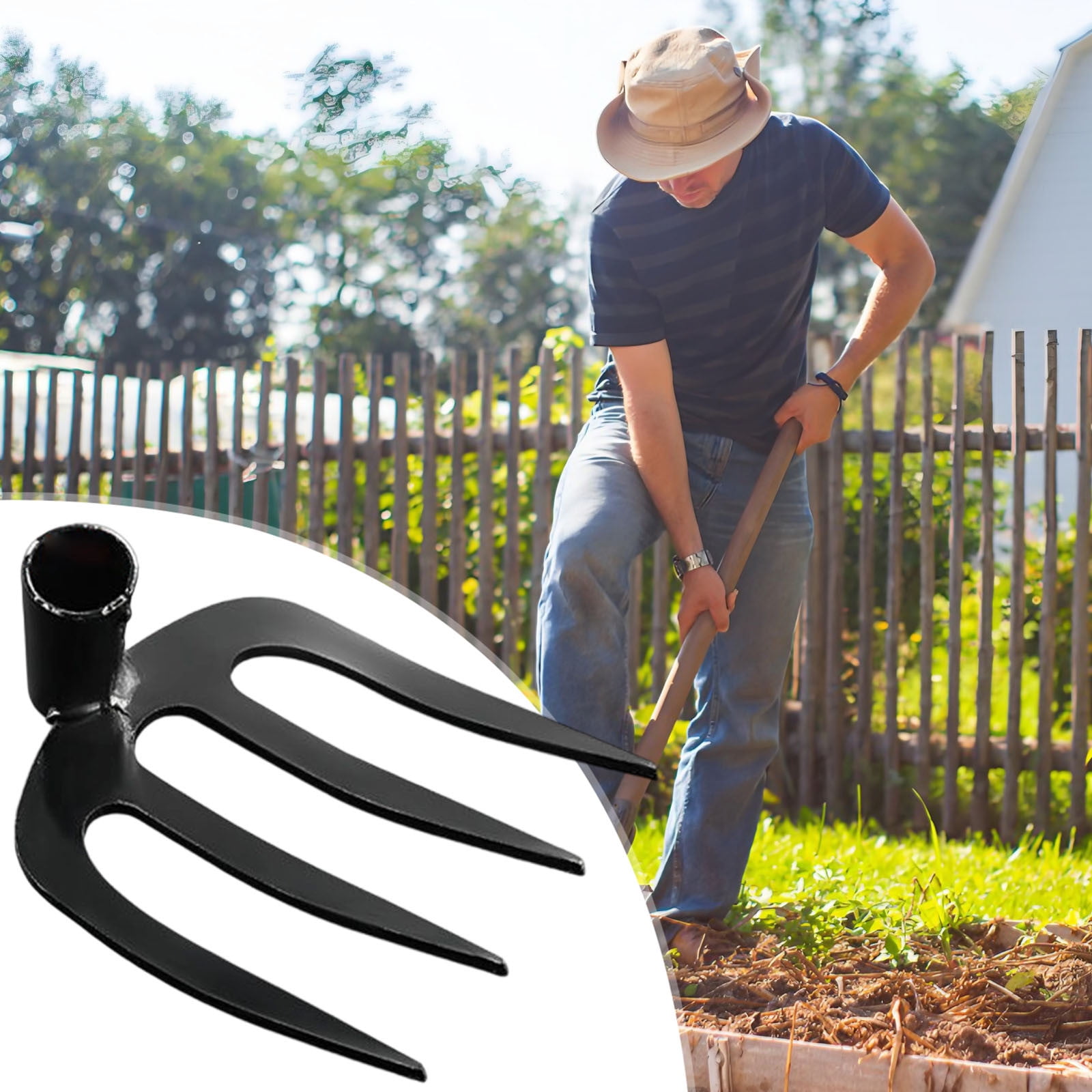 Garden Hand Cultivator, Four Tooth Steel Rake With Heavy Duty Construction And Soil Loosening Design, Weeding Tool for Vegetable Garden Farming Yard Work Landscaping Tasks