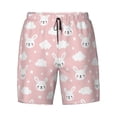 thumbnail image 4 of Lsque Mens Swim Trunks Rabbit And Cloud Pattern - Bathing Suit Compression Liner - Beach Swim Shorts Swimwear - (S-3XL) - Stretch Quick Dry -Small, 4 of 9