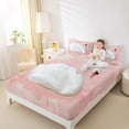 thumbnail image 4 of Feelyou Cartoon White Swan Bed Sheets, Pink Oil Printing King Sheets, Teens Kids Girls Women Sheet Set, Luxury Bedroom Decor, 4pcs, 4 of 7