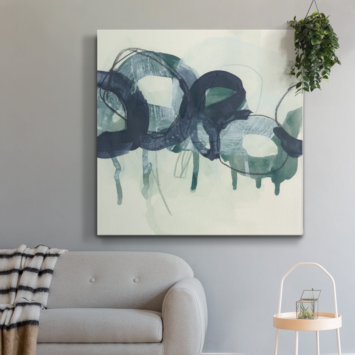 Wexford Home Chainlink Verdigris I-Premium Gallery Wrapped Canvas, 24" x 24" - Ready to Hang