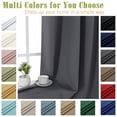 thumbnail image 2 of OVZME Kalme 50x120 Charcoal Blackout Curtains 2 Panels Set, Extra Long 10ft Solid Thermal Grommet Drapes for Patio Door High Ceiling Window, Each W50 x L120 Inch, Charcoal, 2 of 9