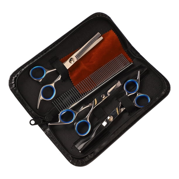 Kit de tijeras para cuidado de mascotas, tijeras de peluquería caninas portátiles seguras de acero inoxidable, juego de peine