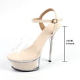 thumbnail image 3 of Women's Shoes Spring Clear Heels Sexy Sandals Slipper Girls Shoe for Party Club 14cm Heel 4cm Platform LFD-B3530, 3 of 8