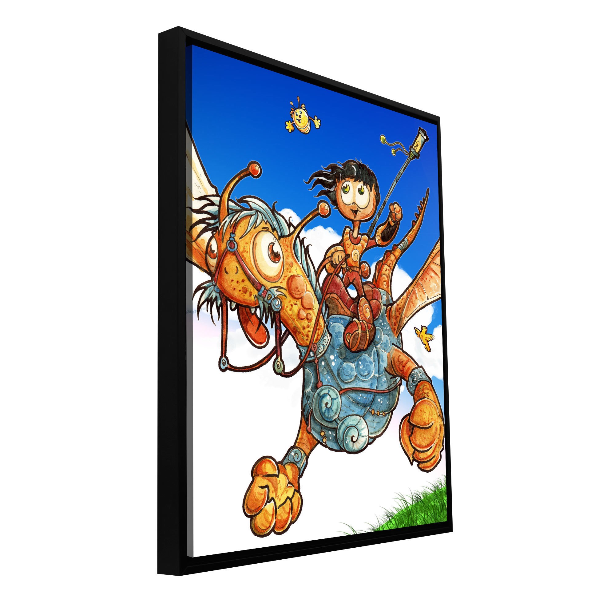 ArtWall Luis Peres "Flying 2" Floater Framed Gallery-Wrapped Canvas