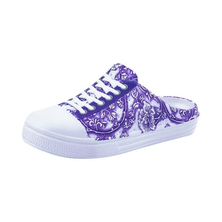 

WNgert Shoes for Women Women Fashion Sneakers Comfortable Slip-On Mule Backless Holiday Shoes Womens Casual Shoes(Color:Purple Size:8.5)