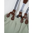 thumbnail image 3 of CARETOO Boy Clothes Suit Dress Shirt Shorts Suspender Pants Formal Wave Point Cotton Fabric 3Pcs, 3 of 14