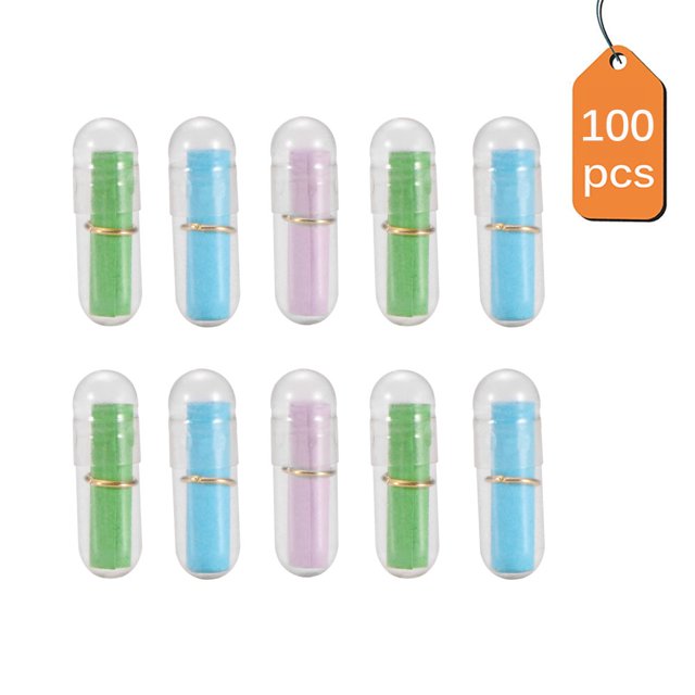 Botella De Mensaje Cápsula De Mensaje Carta Bonita Píldora De Amor Completamente Transparente Mini Botella De Deseos Almacenamiento De Papel Scrip 60 Uds Yuarrent HA025512-02