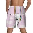 thumbnail image 2 of Lsque Mens Swim Trunks Aerial Yoga for Unicorn Pattern - Bathing Suit Compression Liner - Beach Swim Shorts Swimwear - (S-3XL) - Stretch Quick Dry -Small, 2 of 9
