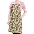 thumbnail image 5 of Beige Christmas Pine Cone Apron-Garden Aprons for Women with Pockets-Cotton Linen Waterproof Kitchen Cooking Gardening Aprons Adjustable for Kitchen,Cooking,BBQ and Salon 32"x27", 5 of 7