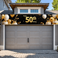 thumbnail image 5 of Black Background Glittery Happy 50th Birthday Banner with Golden Balloons Crowns and Cakes Party Supplies Photography Props Birthday Decors Backdrop, 5 of 7