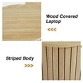 thumbnail image 3 of PHOYAL Round Coffee Table Sets 2 Pieces, Wood Fluted Coffee Table with Storage, Natural, 3 of 7