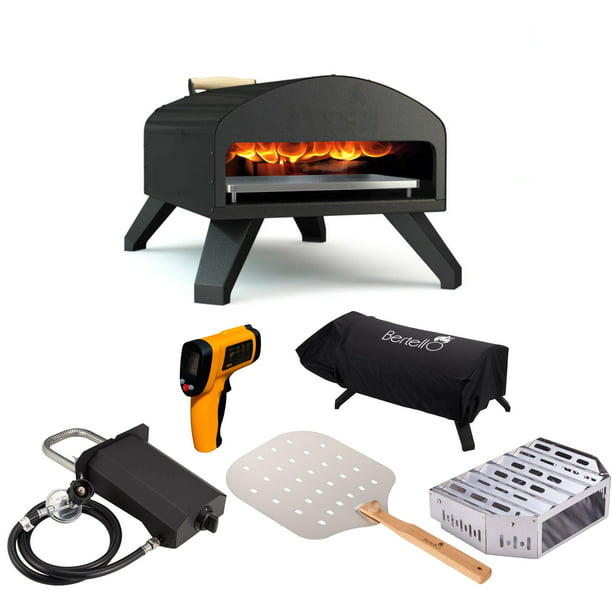 Bertello Wood and Gas Fired Outdoor Pizza Oven Bundle