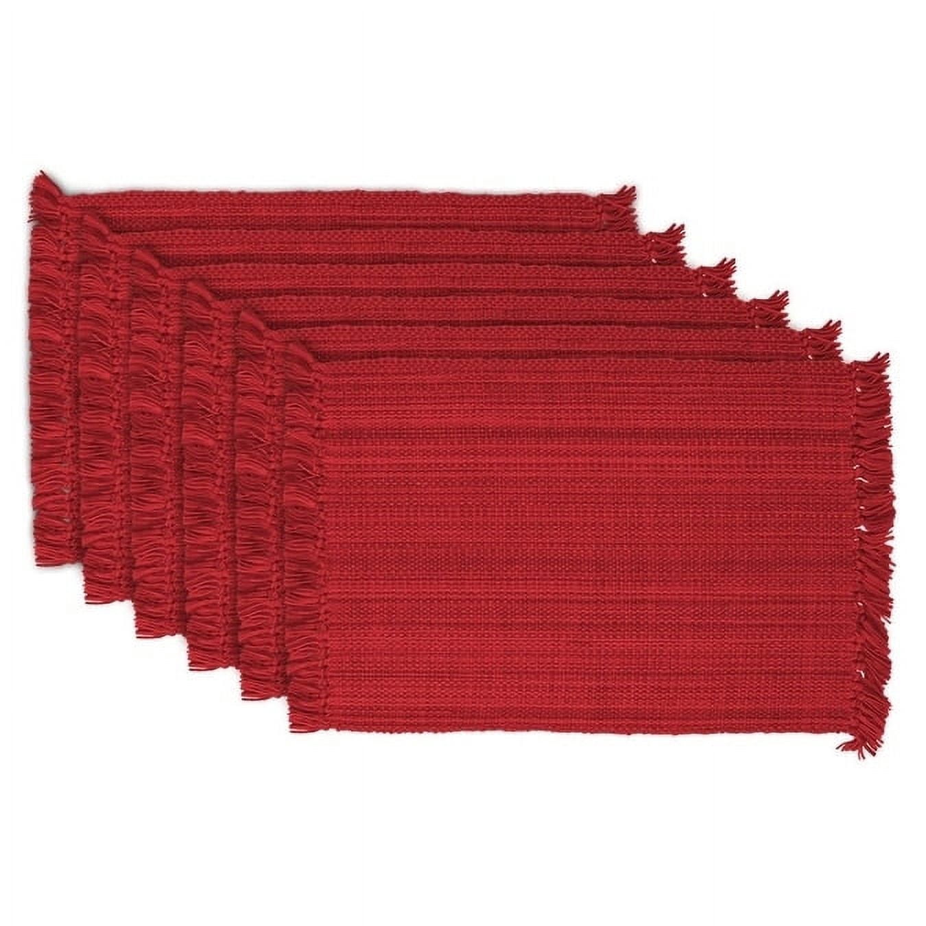 Design Imports Fringe Brown Variegated Kitchen Placemat Set (Set of 6) Natural