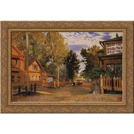 Staraya Russa 24x18 Gold Ornate Wood Framed Canvas Art by Boris Kustodiev