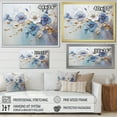 thumbnail image 4 of Designart "Exquisite Violets In Blue And Gold Hues" Violets Floater Framed Wall Art Living Room, 4 of 5
