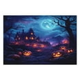 thumbnail image 3 of Halloween Scary Orange Pumpkin Spooky Castle Table Mats Set of 4 Autumn Halloween Place Mats Durable No Slip Dining Table Mats for Party Kitchen Dining Decoration, 3 of 7