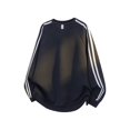 thumbnail image 2 of WTOBBY Men's Round Neck Striped Hoodie, Breathable Lightweight Sporty Casual Jumper with Contrast Striped Design, Relaxed Fit Sweatshirt for Athletic and Everyday Wear,Black L, 2 of 4