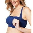 thumbnail image 5 of Cake Maternity Cotton Candy Wirefree Nursing Bra for Breastfeeding, Seamless Maternity Sleep Bra, Navy Blue, Small, 5 of 6