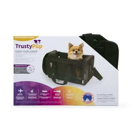 Croc Carriers Airline - TrustyPup® Travel Easy Explorer™ Airline Approved Pet Carrier, Medium, Black