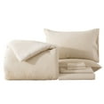 thumbnail image 4 of SUTENGDA 8 Piece Bed In A Bag  Cationic Dyeing Cozy Comforter Bedding Set (Queen  Khaki), 4 of 6