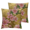 thumbnail image 2 of JRXY Spring Pillow Covers Vintage Cherry Blossom Farmhouse Chinoiserie Watercolors Tree Floral Yellow  Decorative Soft Bedroom Dorm Sofa Outdoor Pillow 2pcs White, 2 of 6