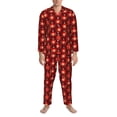 thumbnail image 3 of Lsque Christmas Red Balls Pattern Long Sleeve Pajama Set for Men - Soft 2-Piece Sleepwear and Loungewear Set with Pockets, Comfy Nightwear-XX-Large, 3 of 7