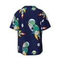 thumbnail image 2 of Disketp Men's Hawaiian Astronaut Dinosaur and Space Print Shirts Button Down Holiday Beach Shirts-Large, 2 of 7