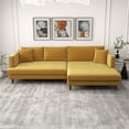 thumbnail image 3 of Denise Modern Living Room Gold Velvet Corner Right-Facing Sectional Sofa, 3 of 7