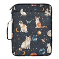 thumbnail image 2 of Haosy Accordion File Organizer Zipper Binder 500 Sheet 6-Tab Expanding File Folder Multi-Pocket 1.2 Inch 3 Ring Cat Butterfly in Space, 2 of 7
