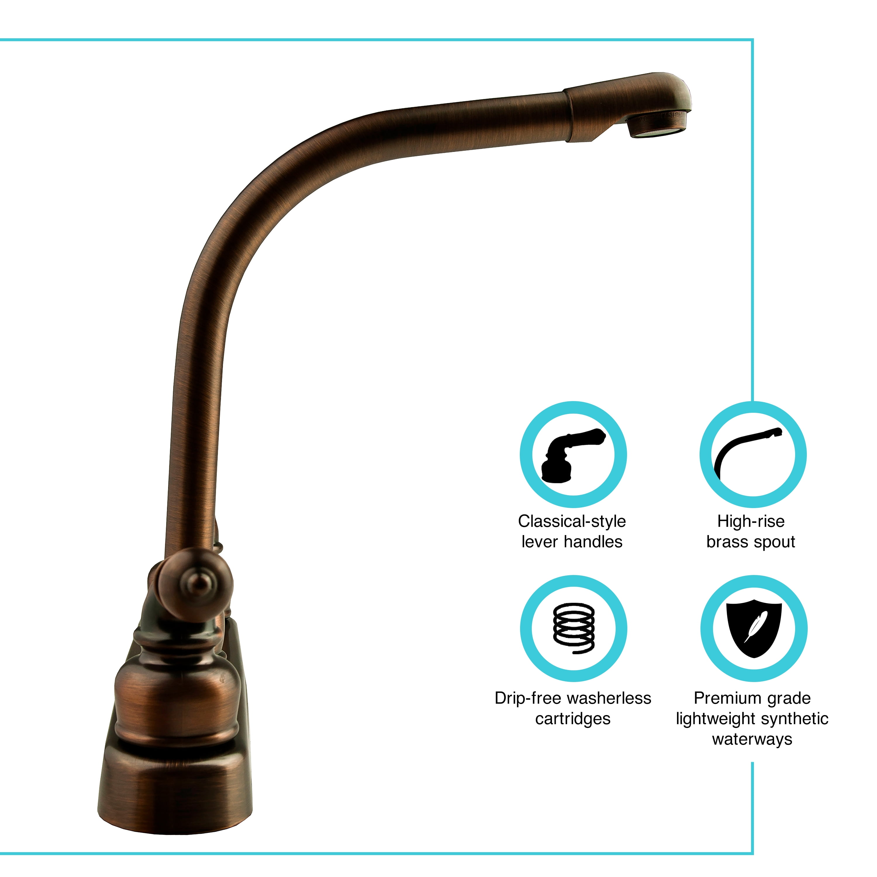 Dura Faucet Classical Hi-Rise RV Kitchen Faucet - Oil Rubbed Bronze
