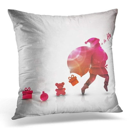 ARHOME Bag Secret Santa Claus with Gifts Christmas 10 Silhouette Sack Pillow Case Cushion Cover 16x16