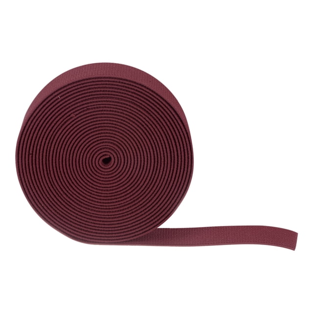 Uxcell 1 pieza de bandas elásticas de costura de 5 yardas, 0.98" de ancho, cordón elástico plano para manualidades, marrón rojo