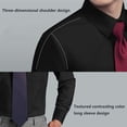 thumbnail image 4 of Mens Black Dress Shirts Long Sleeve Casual Regular Fit Shirt with Paisley Contrast and Pocket, 4 of 9
