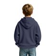 thumbnail image 5 of Hoodies for Boys Quarter Zip Waffle Knit Pullover Hooded Sweatshirt Tops,Kids Zip Long Sleeve Hoodie,Teen Boy Fashion Fall Winter Casual Sweatshirts,Back to School Clothes,Navy,M, 5 of 7
