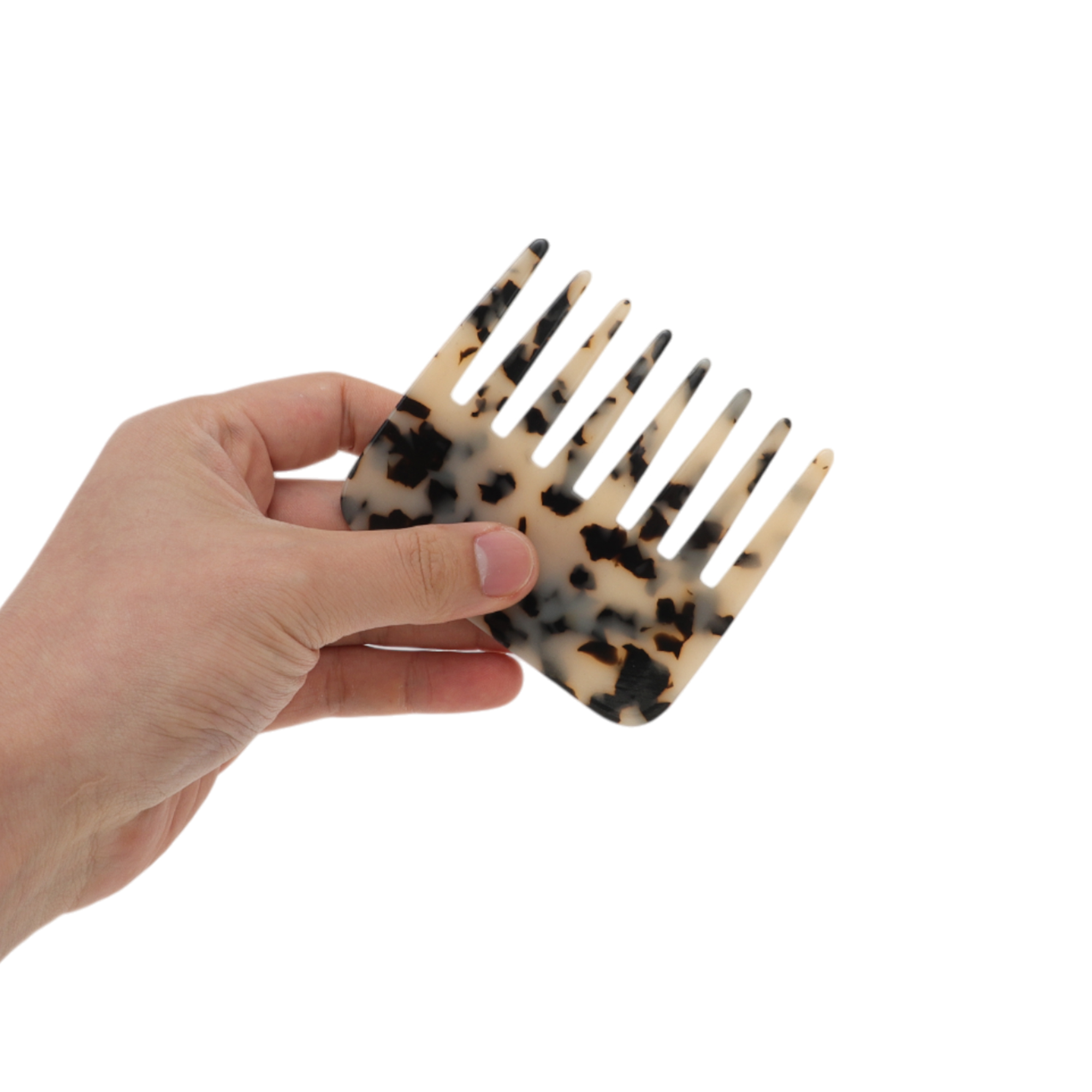 Unique Bargains 1 Pc Portable Marble Wide Tooth Comb for All Hair Types Styles Light Brown